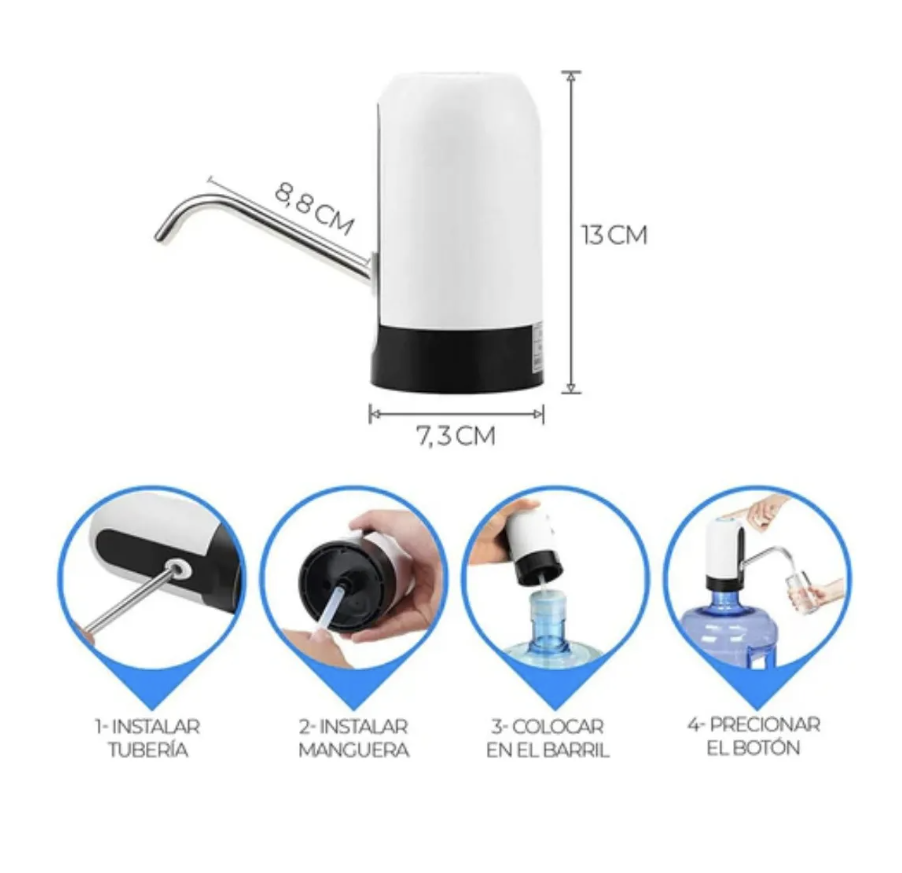 Dispensador Automático de Agua Recargable por USB | Compatible con todos los botellones