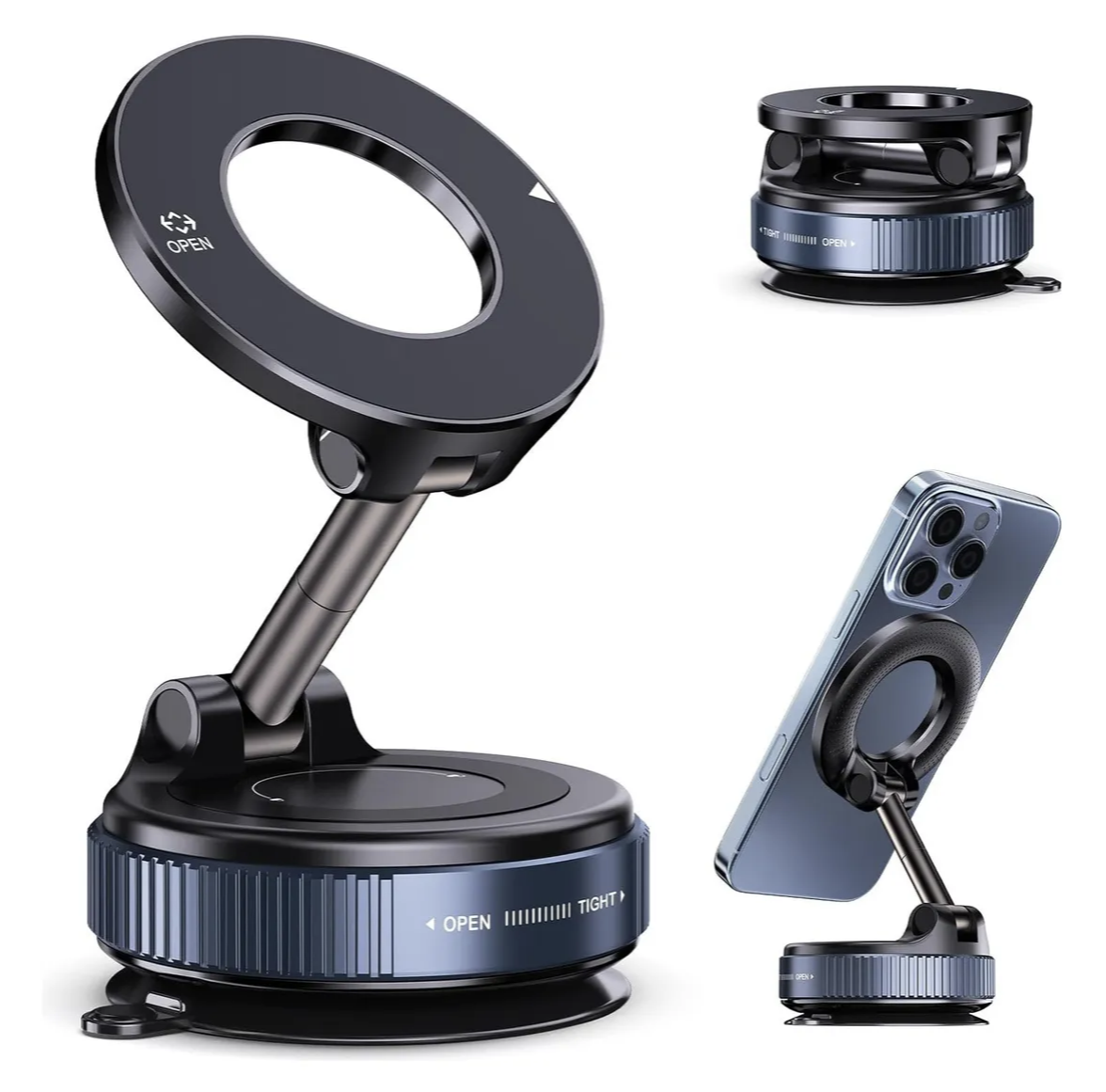 Soporte Magnético De Succión Al Vacío C-02, K-007, X68, K10a Negro y blaco