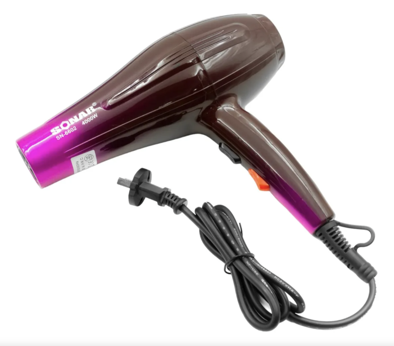Secador de Cabello Profesional SONAR SN-6602 | 4000W Tourmaline Ionic | 3 Niveles de Calor + Cool Shot