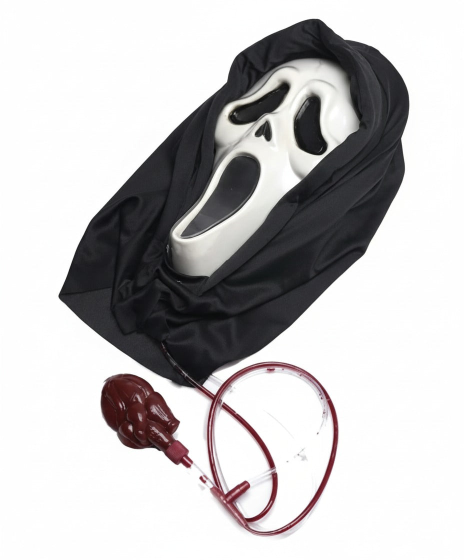 Máscara Sangrante Ghost Face con Efecto de Sangre – Halloween
