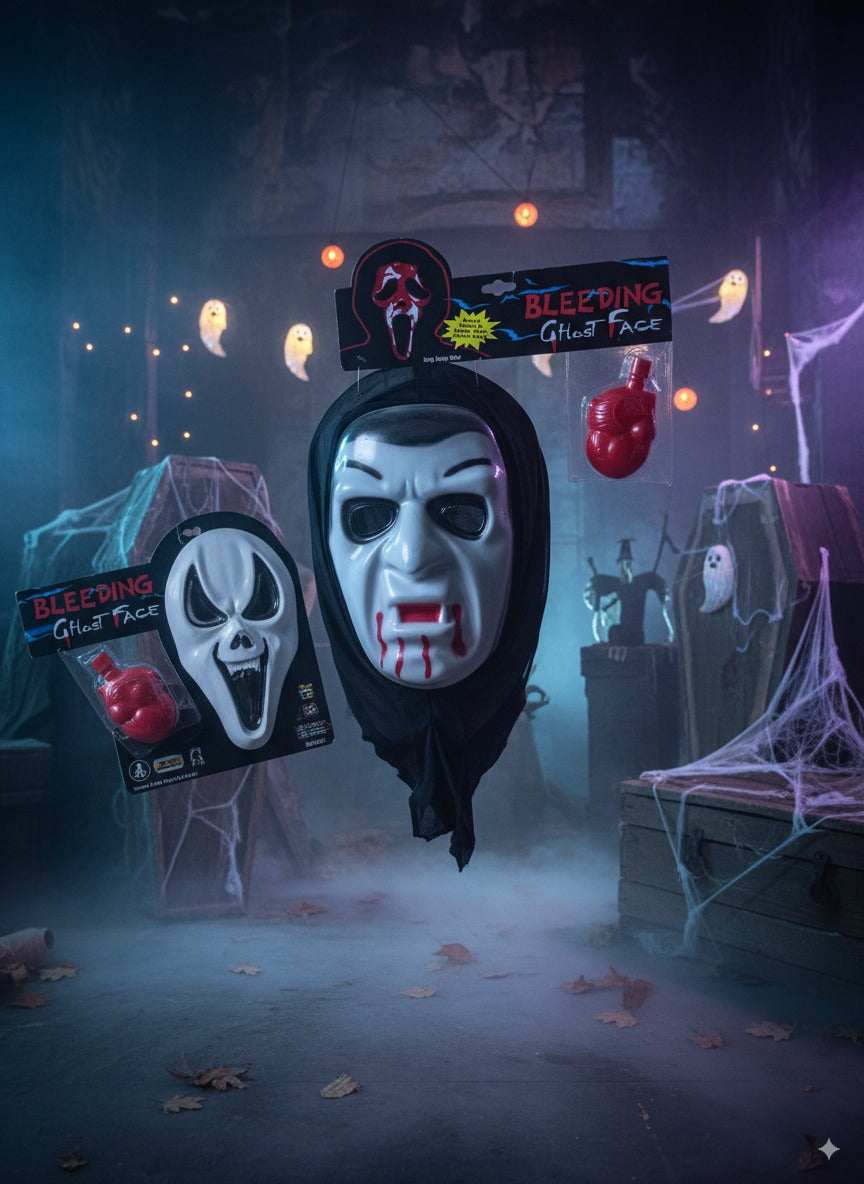 Máscara Sangrante Ghost Face con Efecto de Sangre – Halloween