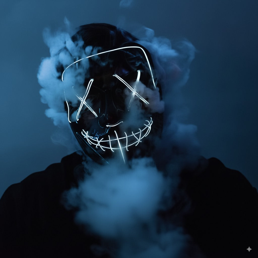 Máscara LED Neon Purge – Brilla en la Oscuridad | Halloween, Fiestas y Cosplay