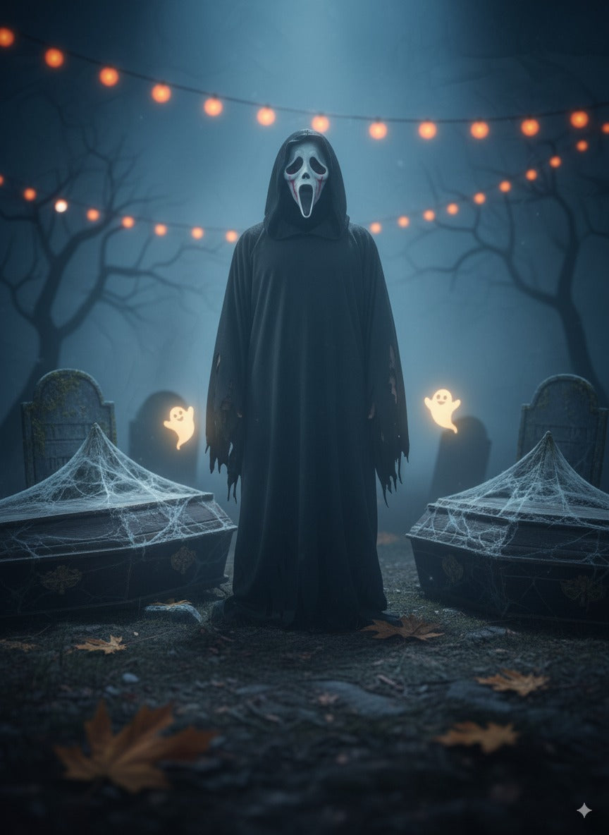 Máscara Sangrante Ghost Face con Efecto de Sangre – Halloween