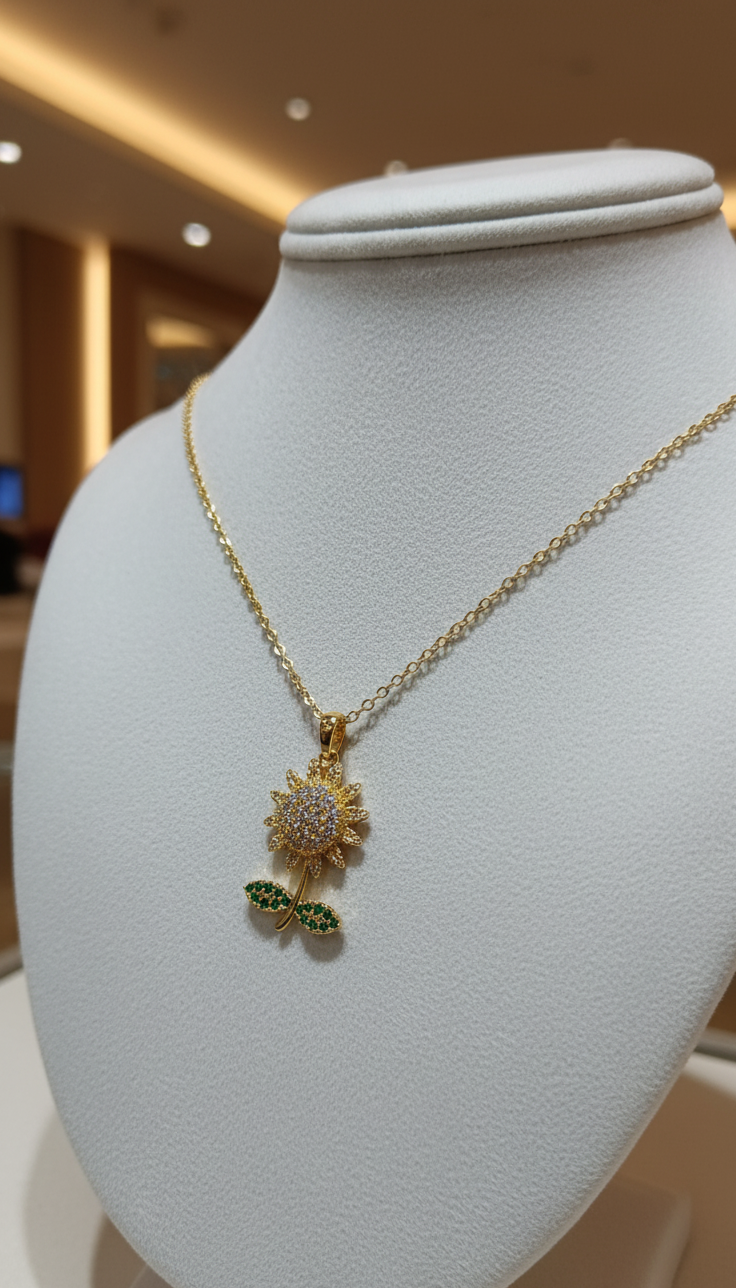 🌻 Collar Girasol en Acero Inoxidable – Un Regalo que Nunca se Marchita 💛