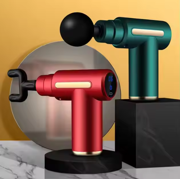 Pistola de Masaje Profesional | Massage Gun 25W con 4 Cabezas Intercambiables, Batería Recargable USB-C y Diseño Antiruido
