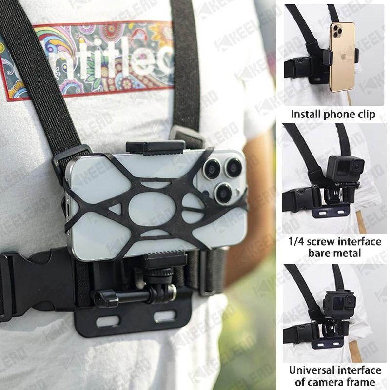 Soporte de Pecho Ajustable – Celular y GoPro POV 🚴🎥