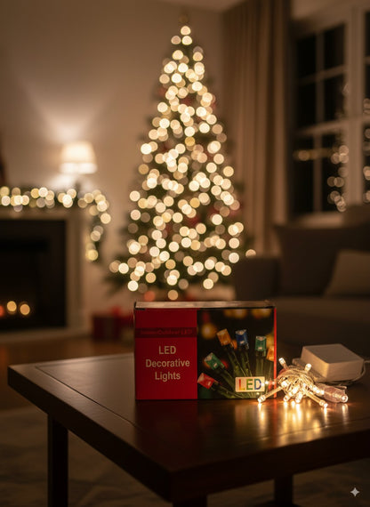 Luces Navideñas LED 100 Bombillas | Blanco Cálido | 8 Modos de Iluminación