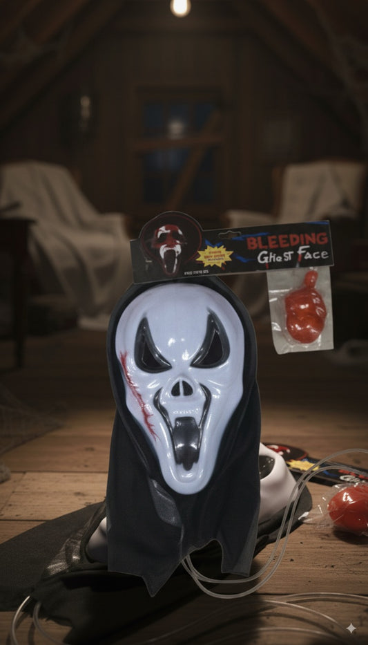 Máscara Sangrante Ghost Face con Efecto de Sangre – Halloween