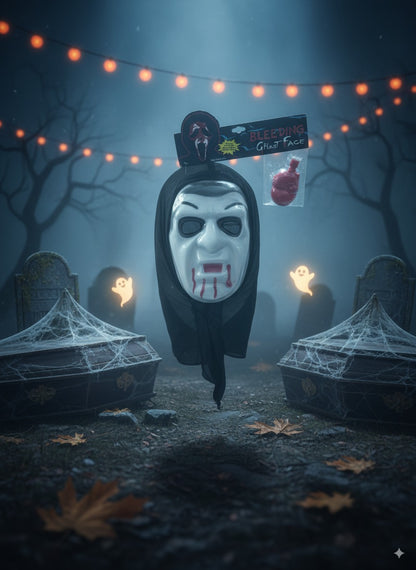 Máscara Sangrante Ghost Face con Efecto de Sangre – Halloween