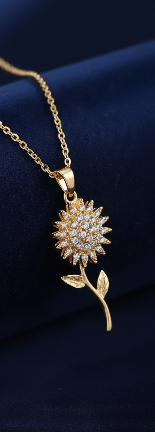 🌻 Collar Girasol en Acero Inoxidable – Un Regalo que Nunca se Marchita 💛