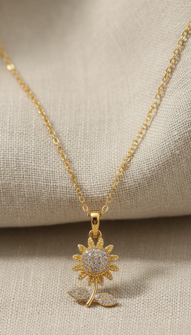 🌻 Collar Girasol en Acero Inoxidable – Un Regalo que Nunca se Marchita 💛