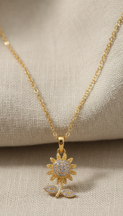 🌻 Collar Girasol en Acero Inoxidable – Un Regalo que Nunca se Marchita 💛
