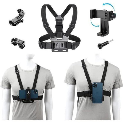 Soporte de Pecho Ajustable – Celular y GoPro POV 🚴🎥