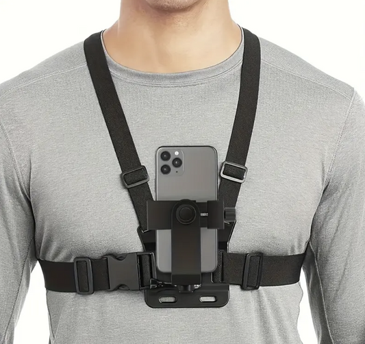 Soporte de Pecho Ajustable – Celular y GoPro POV 🚴🎥